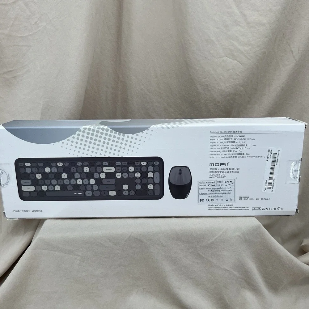 Mofii Wireless‎ Keybaord & Mouse Black Grey Number Pad for Computer Laptop